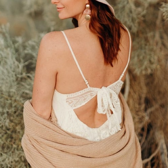 Bohemian Lace Button Midi Dress Boho Femme - Picture 2 of 8